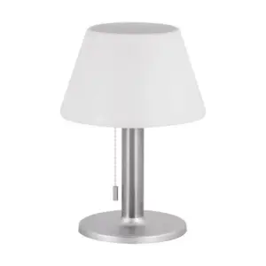 Lampe de Table Extérieure Solaire 2W Inox et Blanc - Blanc Neutre 4000K - 5500K