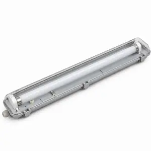 Kit de Réglette LED IP65 + Tube Néon LED 120cm T8 18W - Blanc Chaud 2300K - 3500K