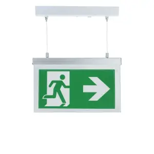 Bloc de secours BAES LED Suspendu à Fixer 2W 3h Batterie avec Pictogrammes - Blanc Froid 6000K - 8000K