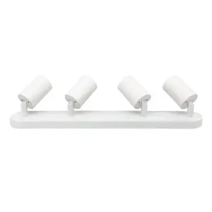 Plafonnier 4 Spots Orientables Alu Blanc pour Ampoule GU10