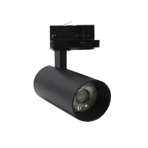 Spot LED sur Rail Triphasé CCT 20W 60° Noir - 3000K/4000K/6500K