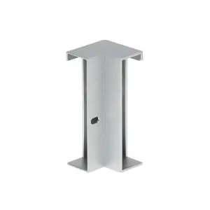 Connecteur d'Angle pour Profilé Aluminium Plinthe Couleur Argenté