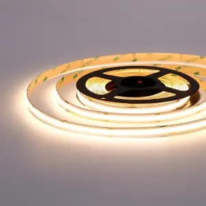 Ruban LED COB 5M 24V 10W/M IP20 480LED/m - Blanc Chaud 2300K - 3500K