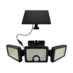 Lampe Solaire d'Extérieur 3 Têtes IP65 avec Détecteur de Mouvement - Blanc Froid 6000K - 8000K