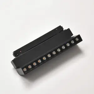 Projecteur LED sur Rail Magnétique 48V DC 12W NOIR Orientable - Blanc Chaud 2300K - 3500K