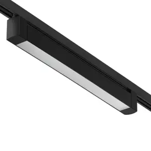 Éclairage sur Rail Linéaire Opaque Monophasé 30W 47cm Noir - Blanc Neutre 4000K - 5500K