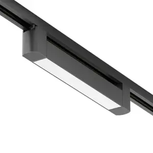 Éclairage sur Rail Linéaire Opaque Monophasé 20W 35cm Noir - Blanc Chaud 2300K - 3500K