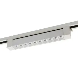 Projecteur Linéaire sur Rail Monophasé 20W 33cm Blanc - Blanc Chaud 2300K - 3500K