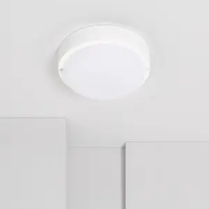 Plafonnier LED Extérieur Rond 15W Blanc IP65 Ø140 mm - Blanc Froid 6000K - 8000K