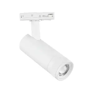 Spot LED sur Rail Blanc Angle Ajustable Monophasé 30W 15-60° CCT TRIAC Dimmable - 3000K/4000K/6000K