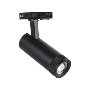 Spot LED sur Rail Noir Angle Ajustable Monophasé 30W 15-60° CCT TRIAC Dimmable - 3000K/4000K/6000K