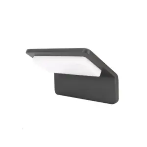 Applique Murale LED Extérieure Incurvée 9W Graphite Grise IP65 - Blanc Chaud 2300K - 3500K