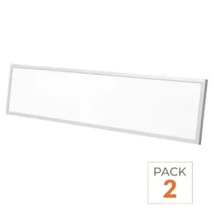 Panneau LED Backlit CCT 120x30cm 28W UGR<19 140lm/W Cadre Blanc - 3000K/4000K/6000K - Pack de 2