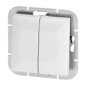 Interrupteur Mural Double Encastré 10A - Blanc mat