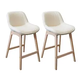 Chaise en tissu bouclette blanc et pieds en bois Homesight Milk, 2 pièces