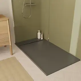 Receveur de douche rectangulaire en béton, 140 x 80 cm, anthracite, Homesight
