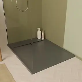 Receveur de douche rectangulaire en béton, 100 x 80 cm, anthracite, Homesight