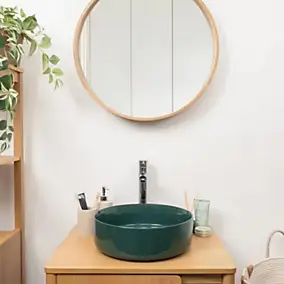 Vasque à poser ronde en céramique vert sapin brillant Ø36 x H.12 cm Homesight Romeo