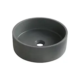 Vasque à poser ronde en grès verte Ø36 x H.12 cm, Homesight Swan