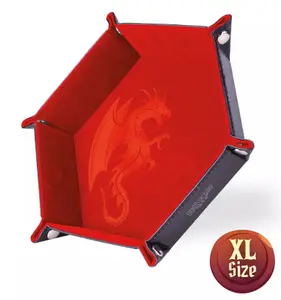 Piste de dés 28 cm Cuir et Velours - Dragon rouge XL