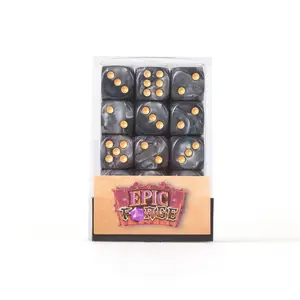 Dé 6 faces - Lot de 36 dés - 12mm - Noir - Epic Forge