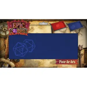 Piste de Dés Cuir et Velours - Dés 20 Bleu