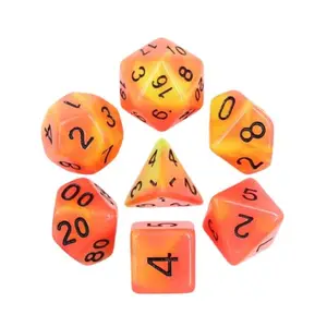 Lot de 7 dés - Feu Phosphorescent - Epic Forge