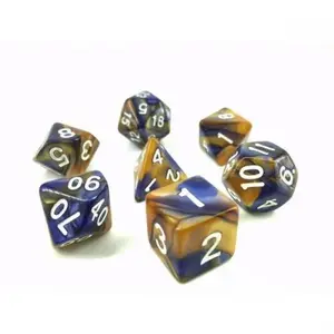 Lot de 7 dés - Fusion Bleu sombre et or - Epic Forge