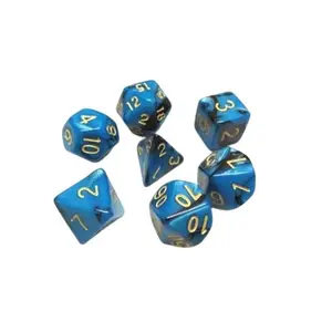 Lot de 7 dés - Fusion Bleu et Noir - Epic Forge