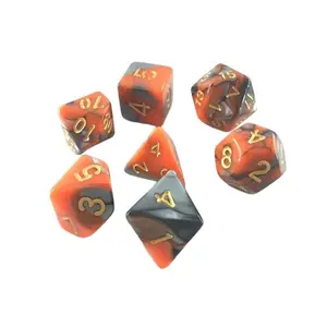 Lot de 7 dés - Fusion Orange et argent - Epic Forge