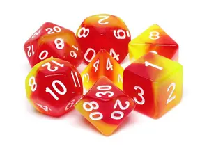 Lot de 7 dés - Fusion Rouge et Jaune - Epic Forge