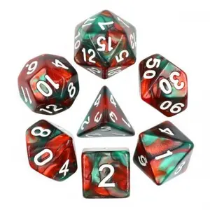 Lot de 7 dés - Fusion Vert et Rouge - Epic Forge