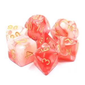 Lot de 7 dés - Fusion Rose et Rouge - Epic Forge