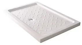 Receveur de douche 80 x 120 x 6.5 cm, blanc brillant, Meri Ondée