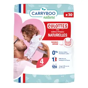 CARRYBOO Nature couches culottes taille 4 (8-15kg) 30 couches culottes