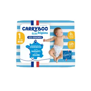 CARRYBOO Couches de nos régions taille 1 (2-5kg) 24 couches