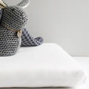 Drap housse de berceau en coton bio blanc (40 x 80 cm)