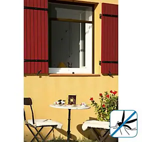 Moustiquaire de fenêtre enroulable en aluminium marron Kocoon 100 x h.170 cm