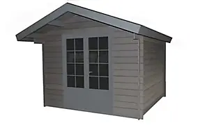 Abri de jardin Green Outside en composite coloris gris ép.28 mm surface extérieure 13 m²