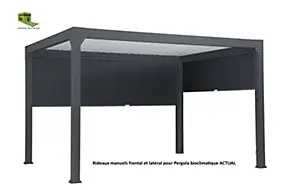 Rideau latéral manuel Actual pour pergola Green Outside 3m coloris noir sablé