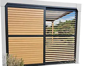 Panneau coulissant pour pergola Green Outside 3m bois vendu par 2