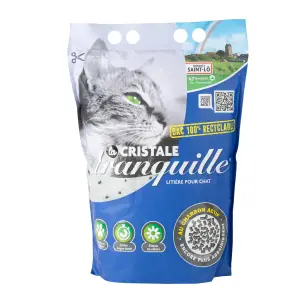 TRANQUILLE Cristale Litière gel de silice au charbon actif pour chat 3,95l