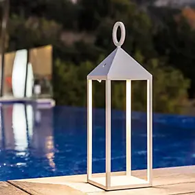 Lampe de table sans fil LED intégrée 1W Nuna Lumisky blanc mat l.14 x H. 47 x P.14 x Ø 14 cm