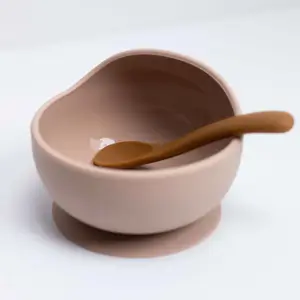 Coffret repas en silicone Sable-Caramel (2 pièces)