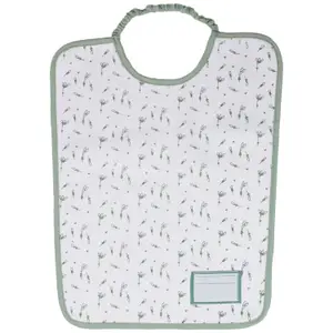 Lot de 2 bavoirs maternelle Fleurs Vert Olive