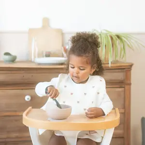Lot de 2 bavoirs maternelle Ours Moka