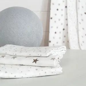 Lot de 6 langes en coton étoile (70 x 70 cm)