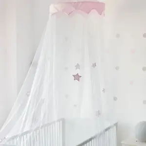 Ciel de lit moustiquaire Etoiles Roses (245 cm)
