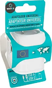 Adaptateur universel compact 150 pays USB A+C