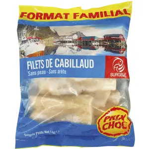 FILETS DE CABILLAUD ATLANTIQUE SURGELÉS
